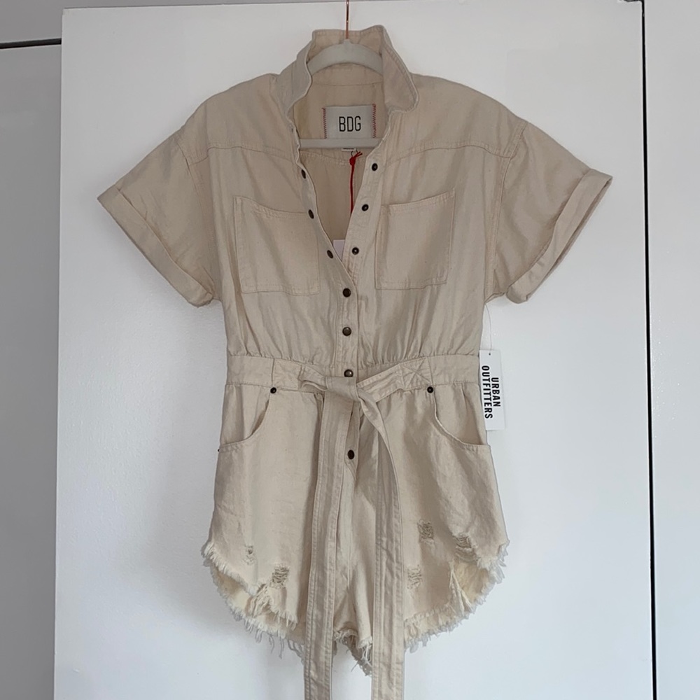 Women’s Crème Button Up Romper